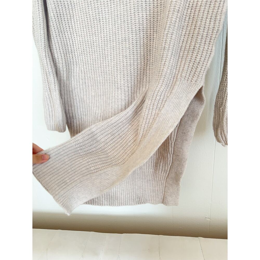 Anthropologie Moth Taupe Turtleneck Chunky Oversized Weighted Sweater Dress XS - Picture 3 of 8